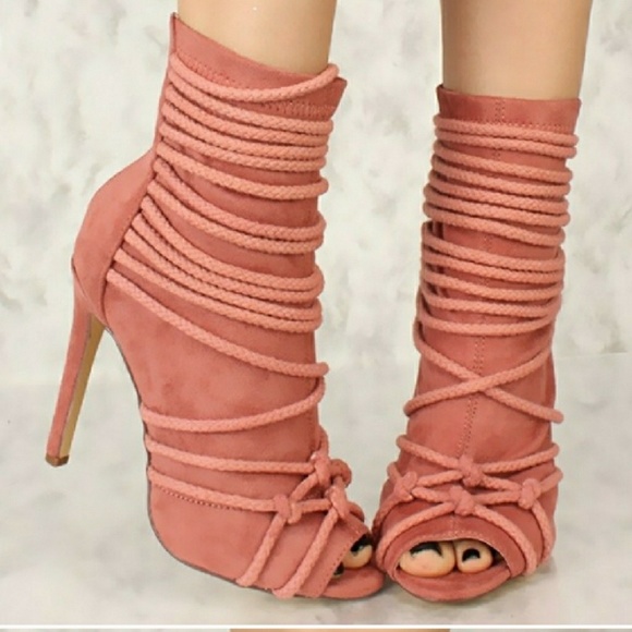 LAST PAIR 📌 Open Toe Rope Stilleto Heel Sandals - Picture 6 of 7